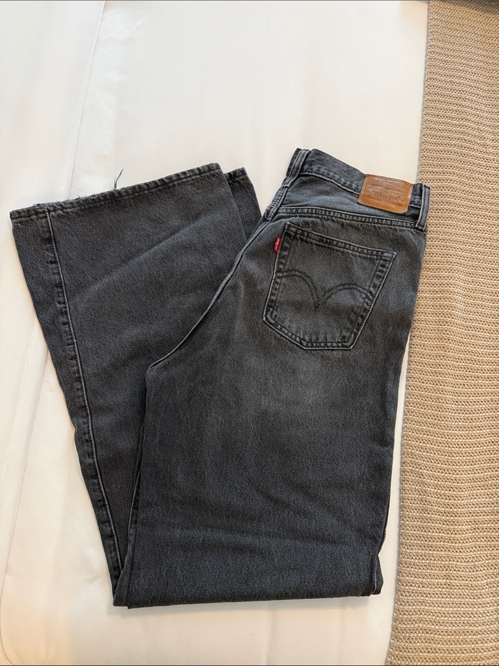 Levi's Women's Washed Black Wide Leg Jeans